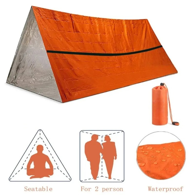 Emergency Mylar Tent - Kit de Carpa de Emergencia para