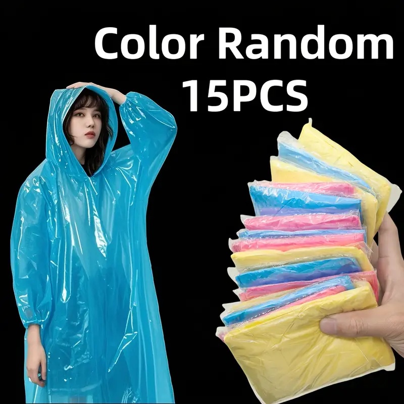 Emergency Poncho Rain - 15/30 unidades de ponchos impermeables desechables